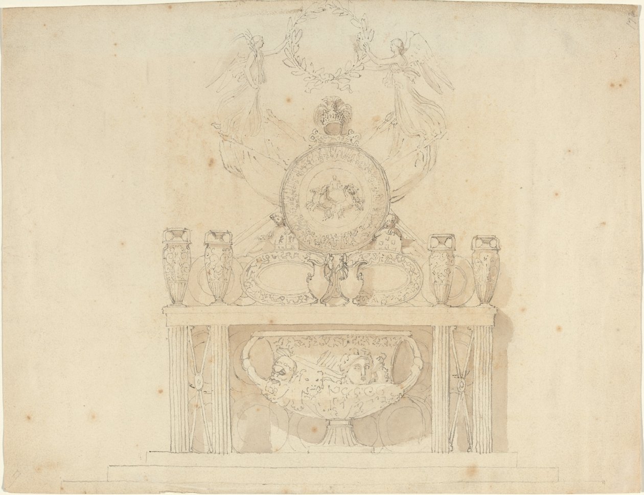 Buckingham Sarayı Süslemeleri Çalışması by John Flaxman