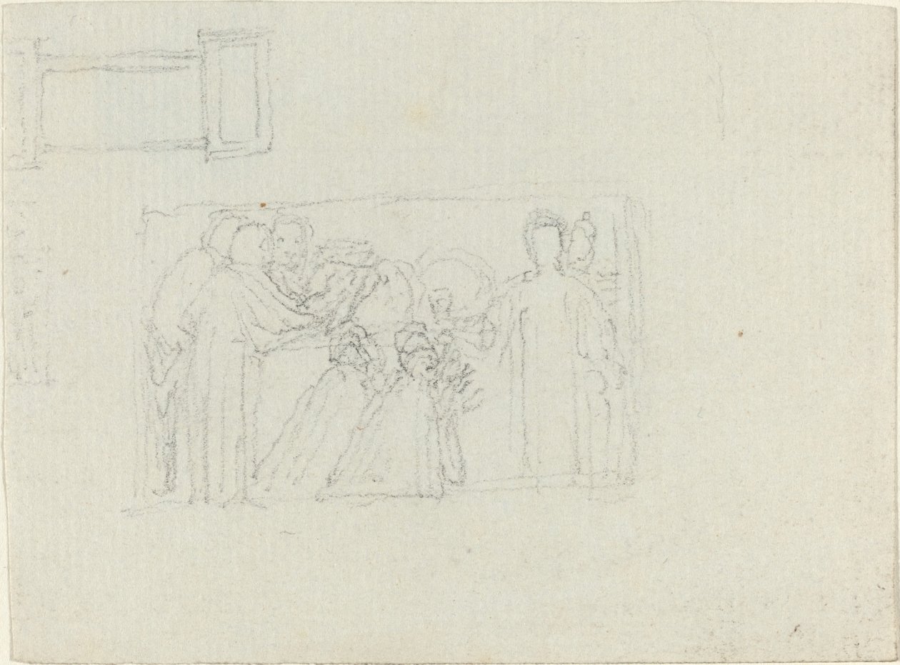 Bir Rahip Anıtı için Çalışma [recto ve verso] by John Flaxman