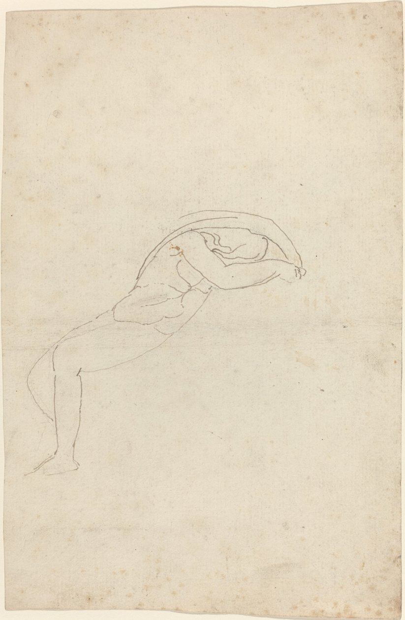 Yarı Yatan Figürün Çalışması by John Flaxman