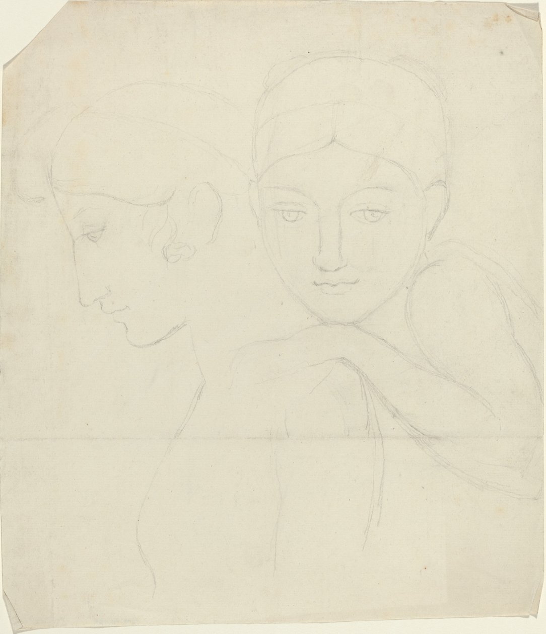 İki Kadın Kafası by John Flaxman