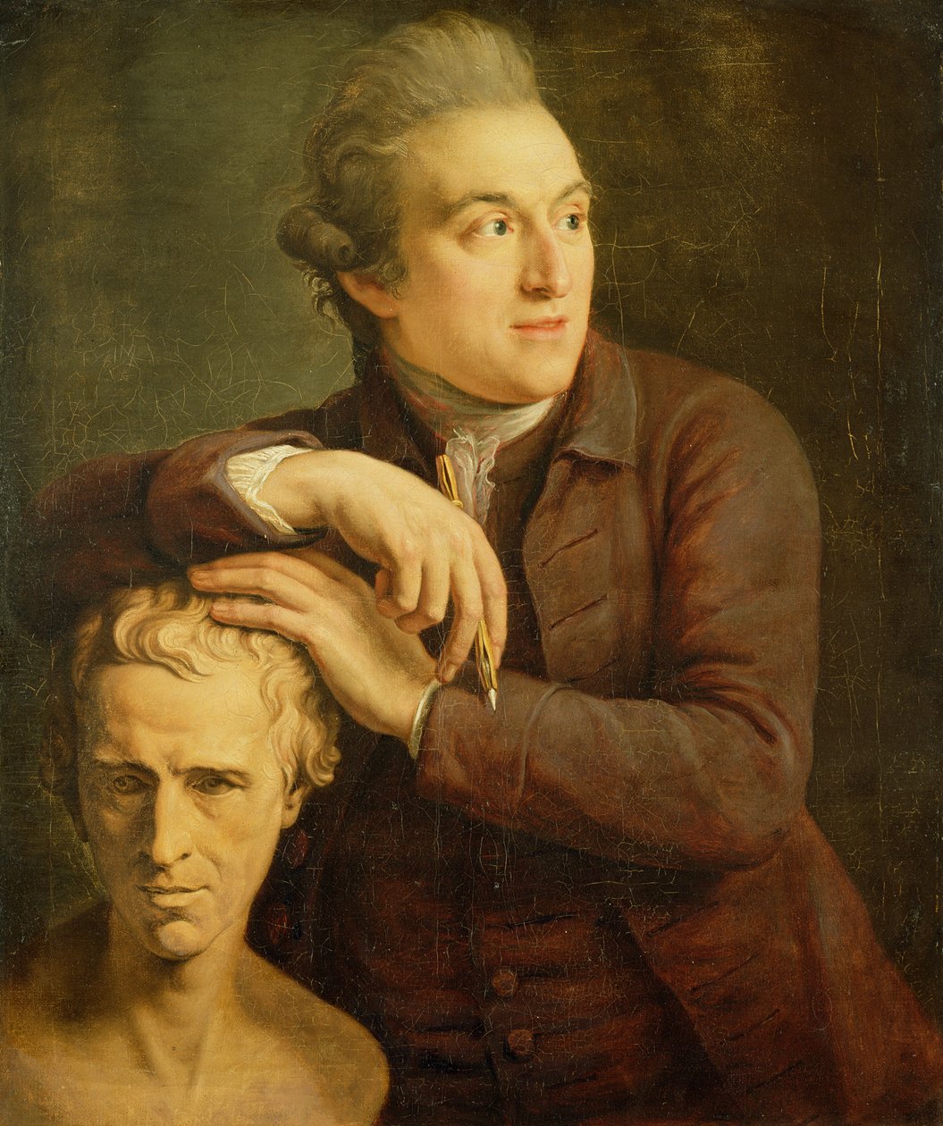 Joseph Nollekens (1737-1823), Laurence Sterne büstüyle (1713-68) 1772 by John Francis Rigaud