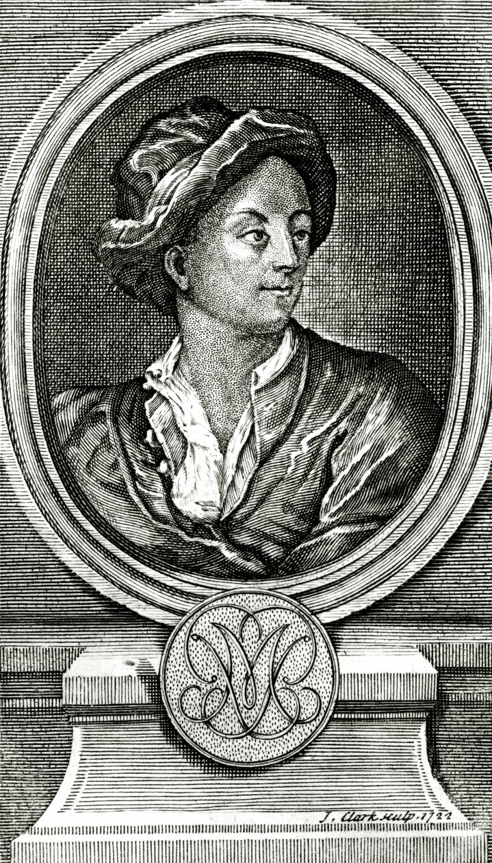 Matthew Prior, J. Clark tarafından oyulmuş, 1722 by John Francis Rigaud