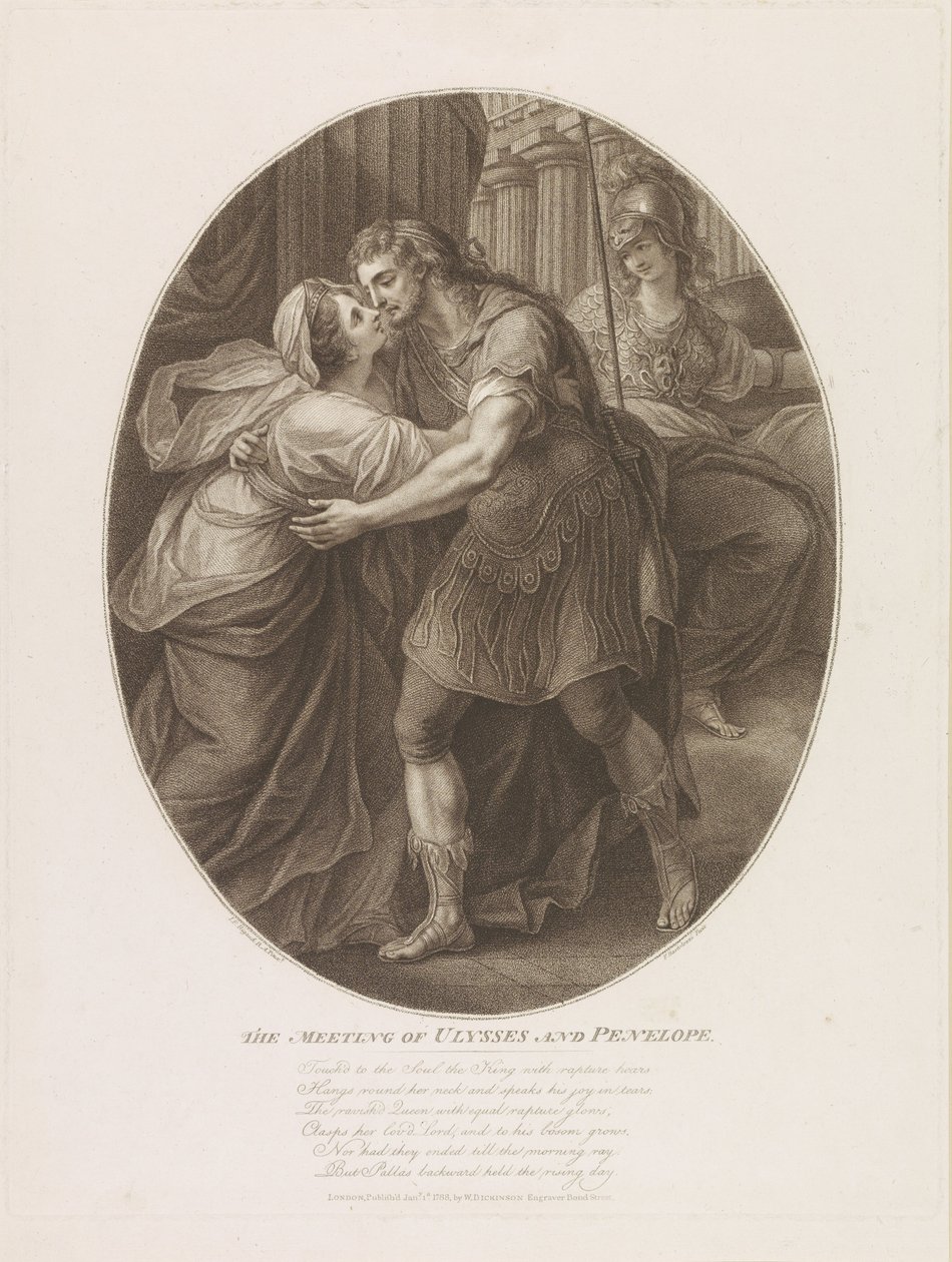 Francesco Bartolozzi tarafından oyulmuş Ulysses ve Penelope