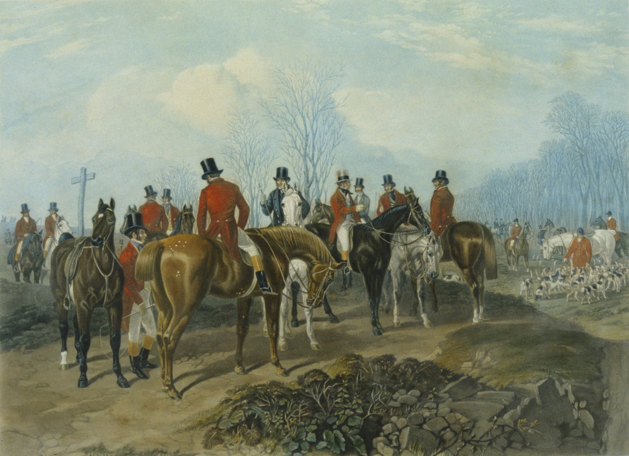 Huffman ve Mackrill tarafından kazınmış The Meet (renkli gravür) by John Frederick Herring Snr