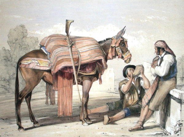 Bir katır ile gezgin köylüler, Endülüs by John Frederick (after) Lewis