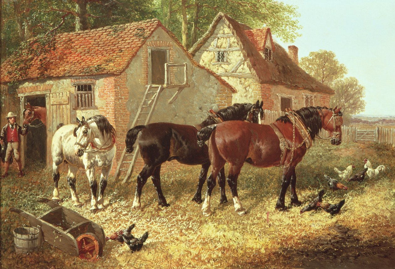 Pulluk Atlarının Hazırlanması by John Frederick Herring Junior
