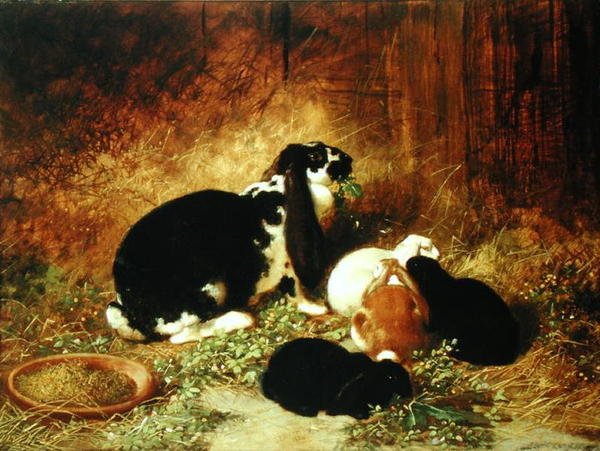 Mutlu Bir Aile (tuval üzerine yağlı boya) by John Frederick Herring Senior