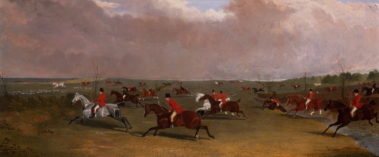 A Hunt in Full Cry (tuval üzerine yağlı boya) by John Frederick Herring Senior