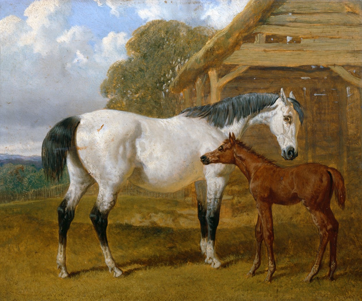 Bir Ahırın Önünde Bir Kısrak ve Tay, 1854 by John Frederick Herring Senior
