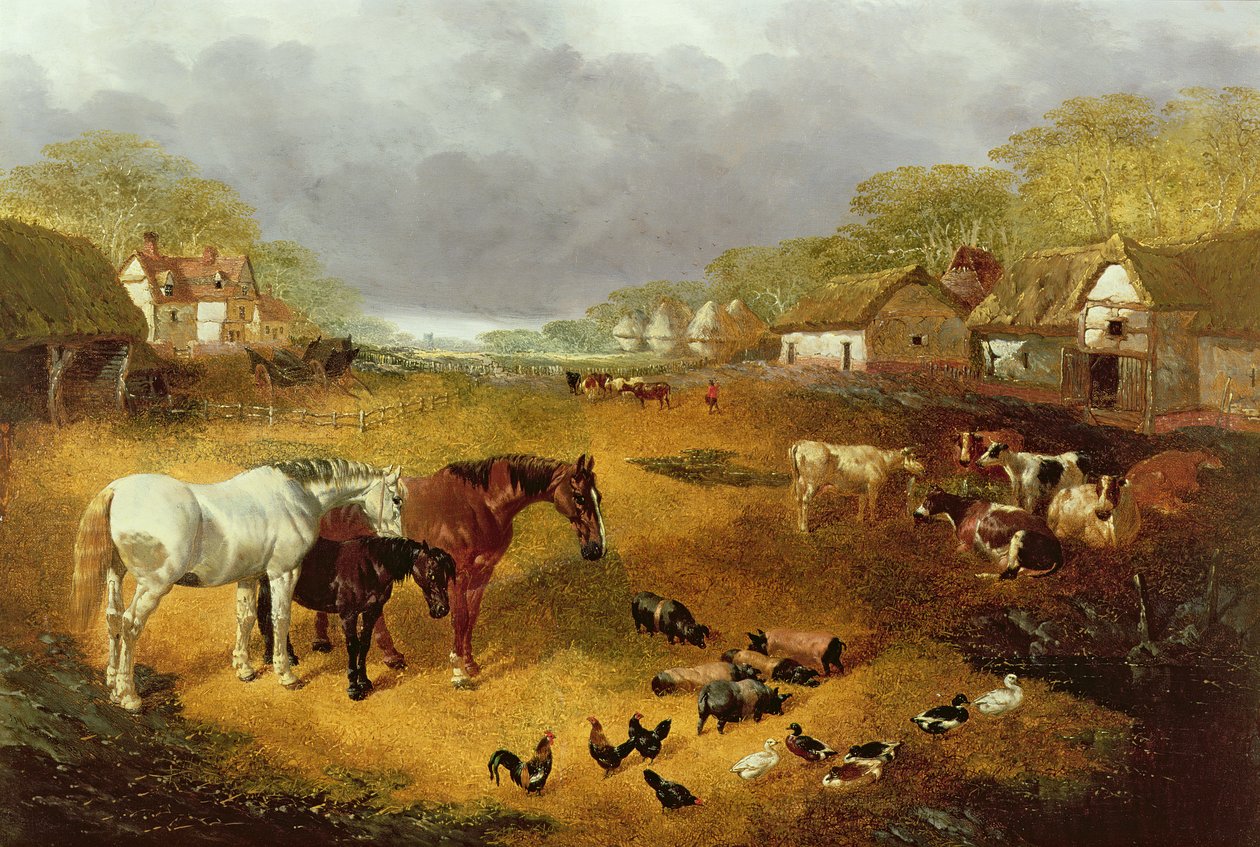 İlkbaharda bir çiftlik avlusu, 19. yüzyıl by John Frederick Herring Senior
