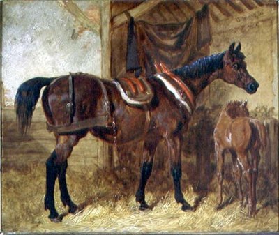 Ahırda Yaşlı Bir Kısrak ve Tay by John Frederick Herring Senior