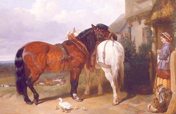 Bir Kulübe Kapısı Tarafından Carthorses by John Frederick Herring Senior