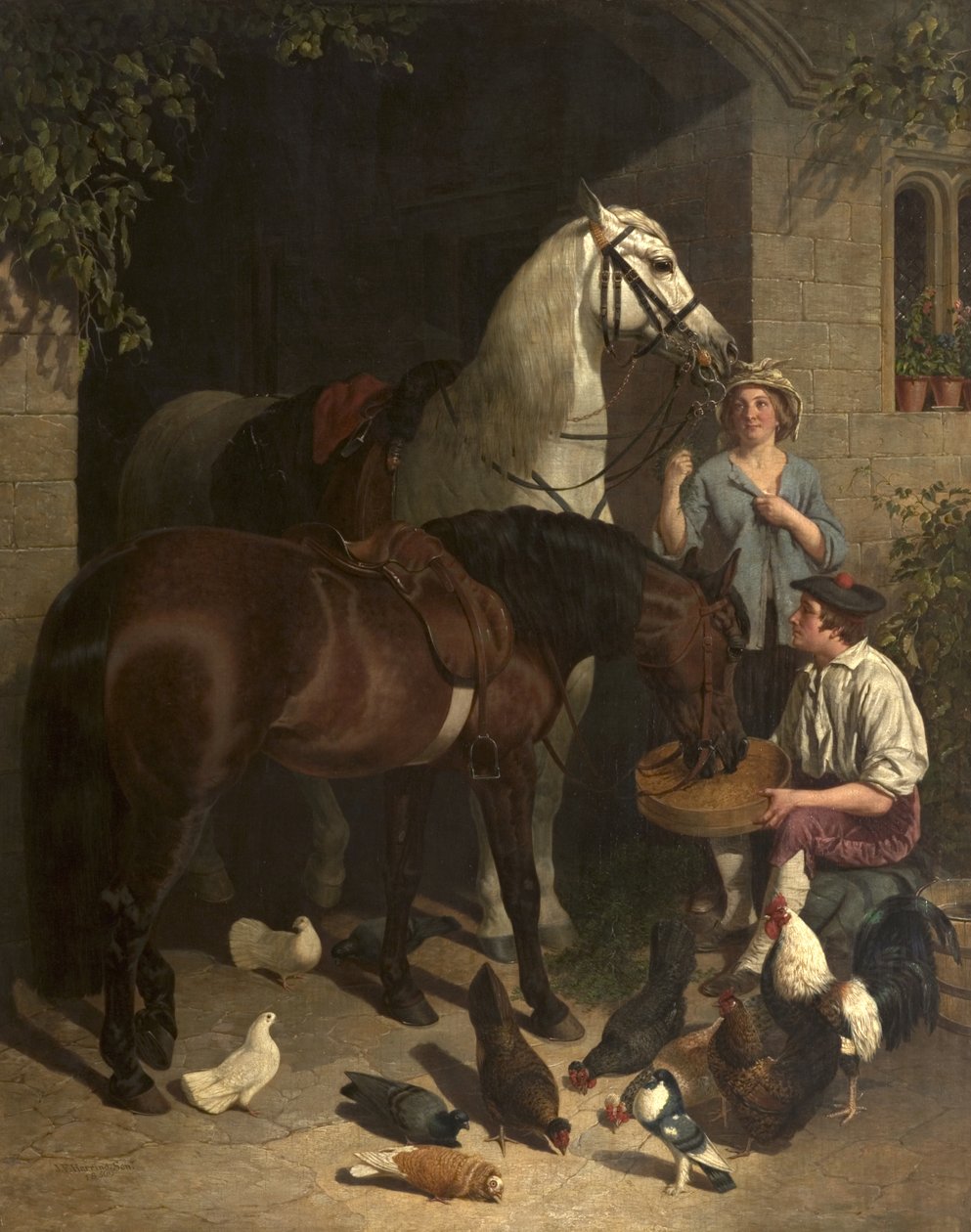 Atları beslemek by John Frederick Herring Senior