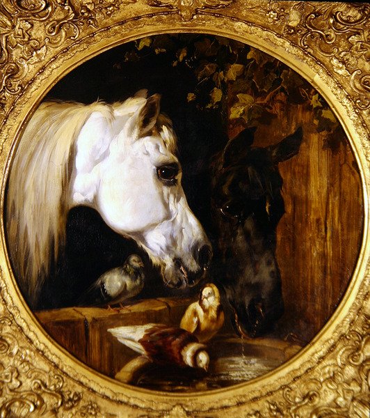 Ahırda (tuval üzerine yağlı boya) by John Frederick Herring Senior