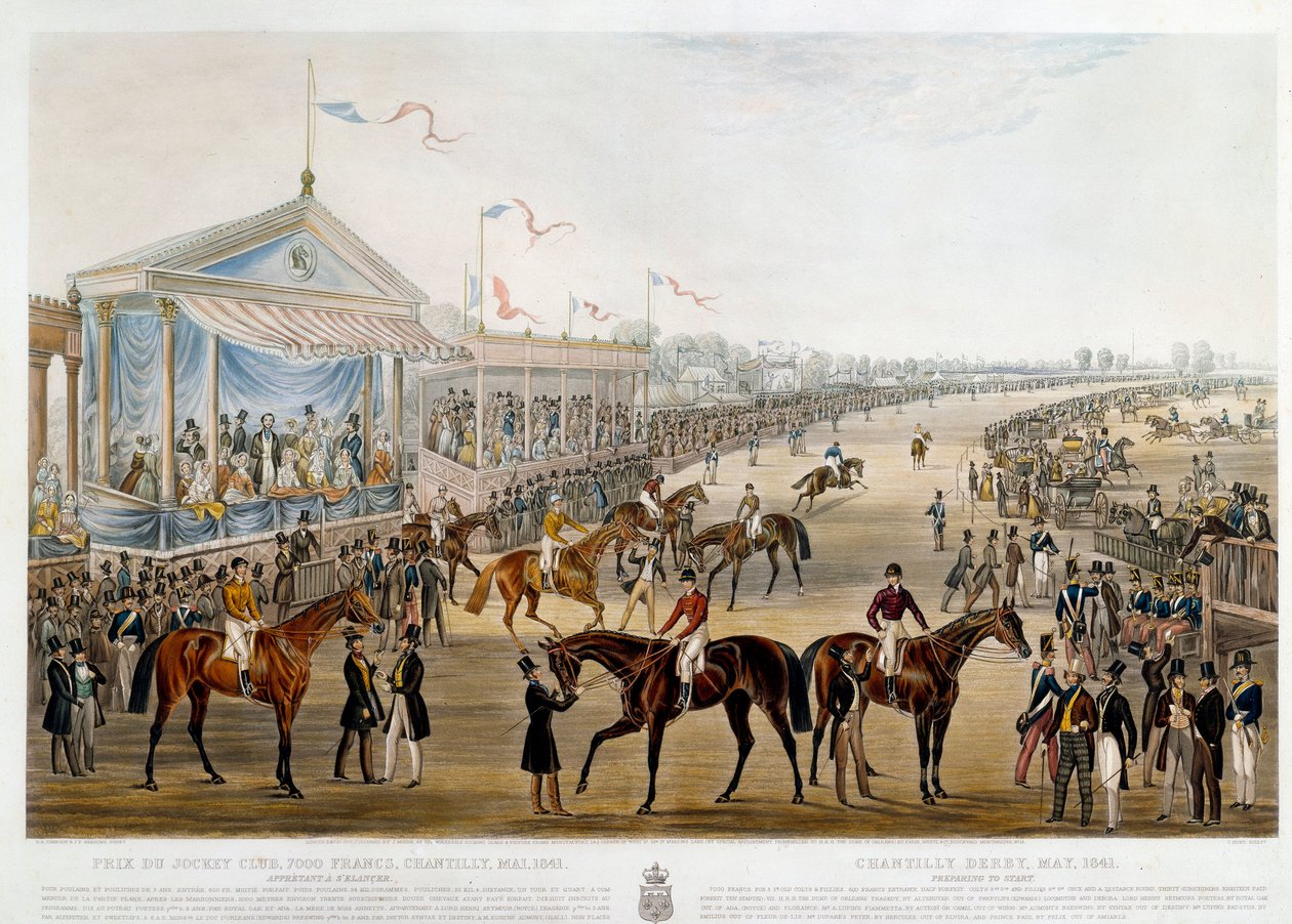Prix du jokey club a Chantilly in 1841 Baskı John Frederick Herring (1795-1865) by John Frederick Herring Senior