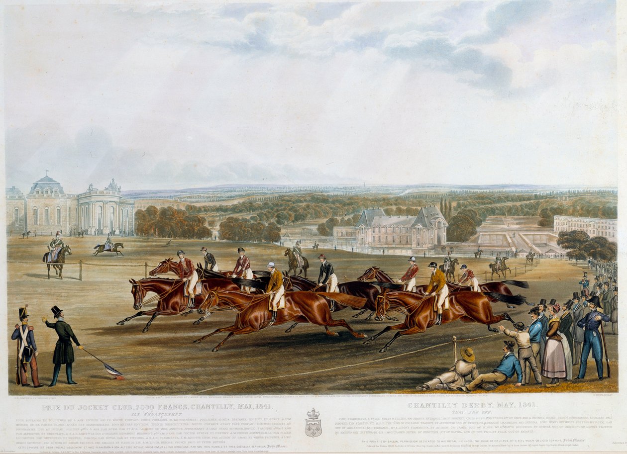 Prix du jokey club a Chantilly in 1841 Baskı John Frederick Herring (1795-1865) (ec.engl.) 1841 Collection privee by John Frederick Herring Senior