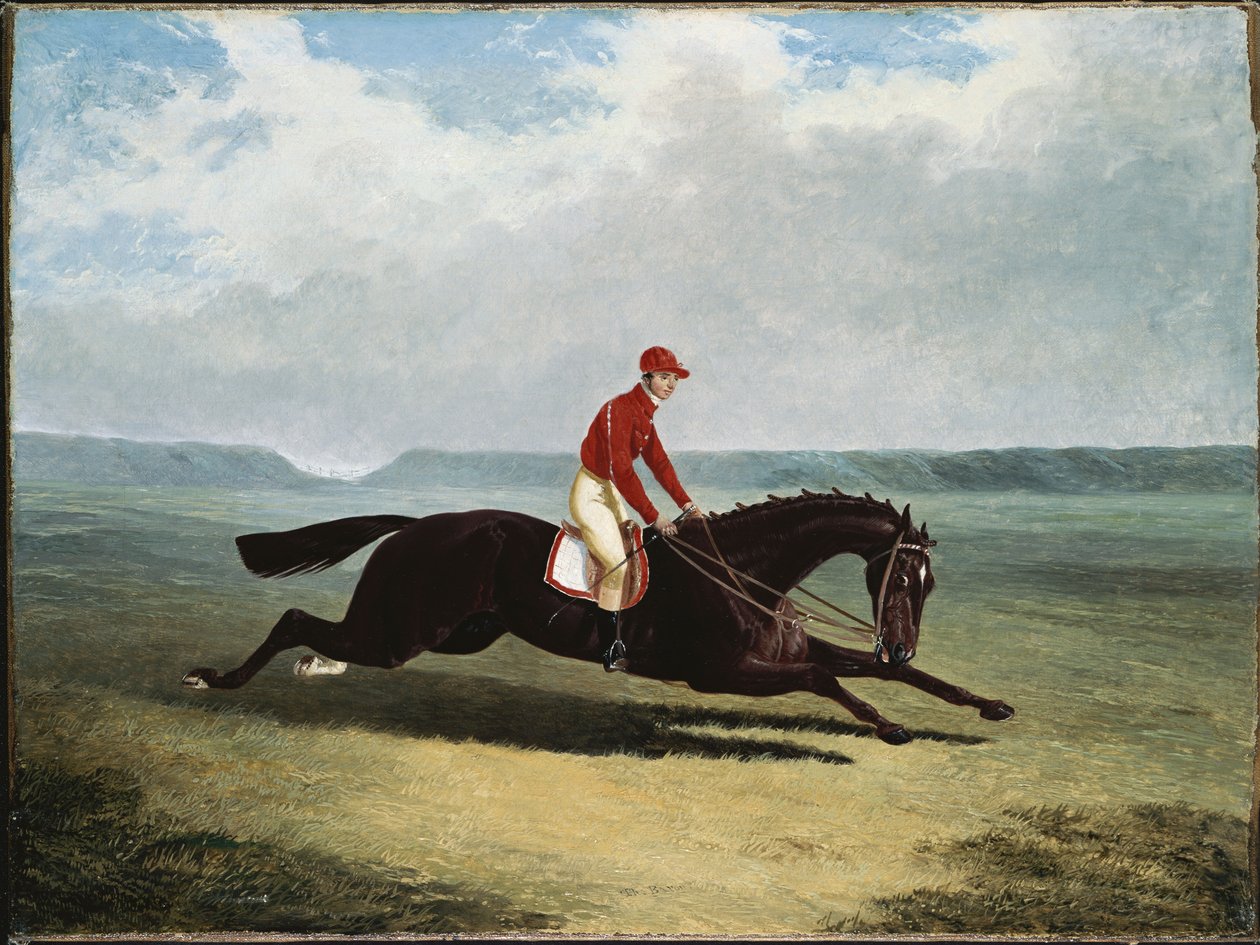 Newmarket'te Bumpy Up ile Baron by John Frederick Herring Senior