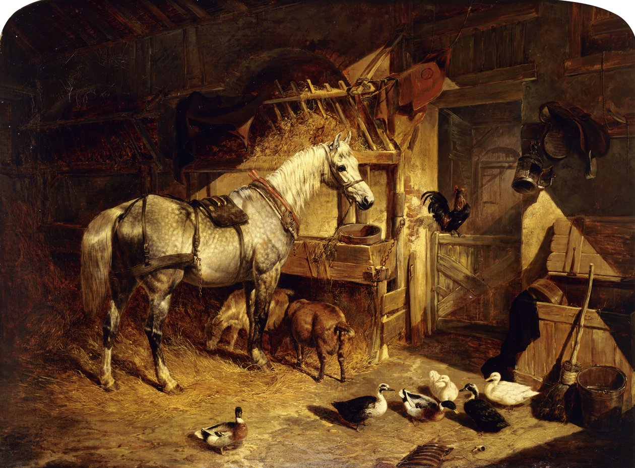 Bir Yemlik Tarafından Ördekler, Keçiler ve Horozlu Bir Ahırın İçi, Harness