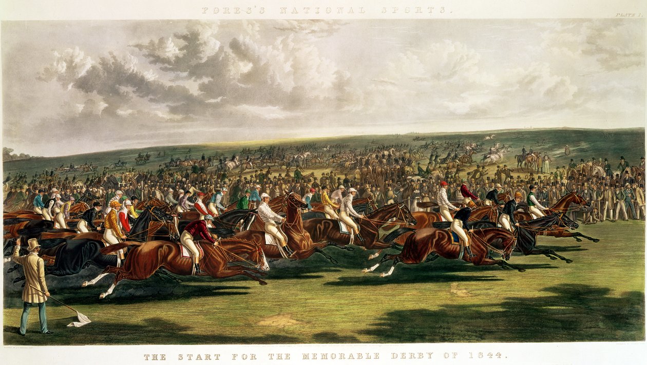 The Start of the Memorable Derby of 1844, engraved by Charles Hunt (1803-77)  by John Frederick Herring Senior