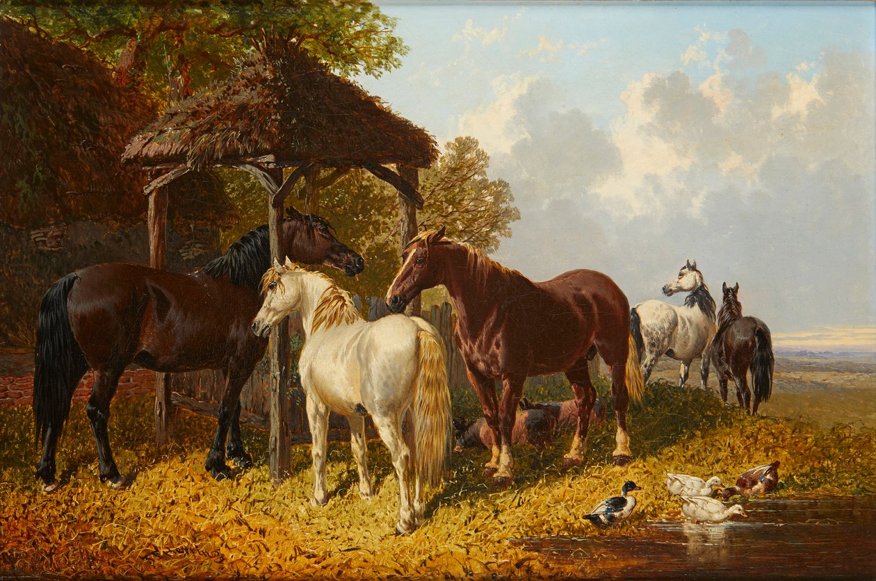 Meşgul Bir Çiftlik Sahnesi (tuval üzerine yağlı boya) by John Frederick Jr. Herring