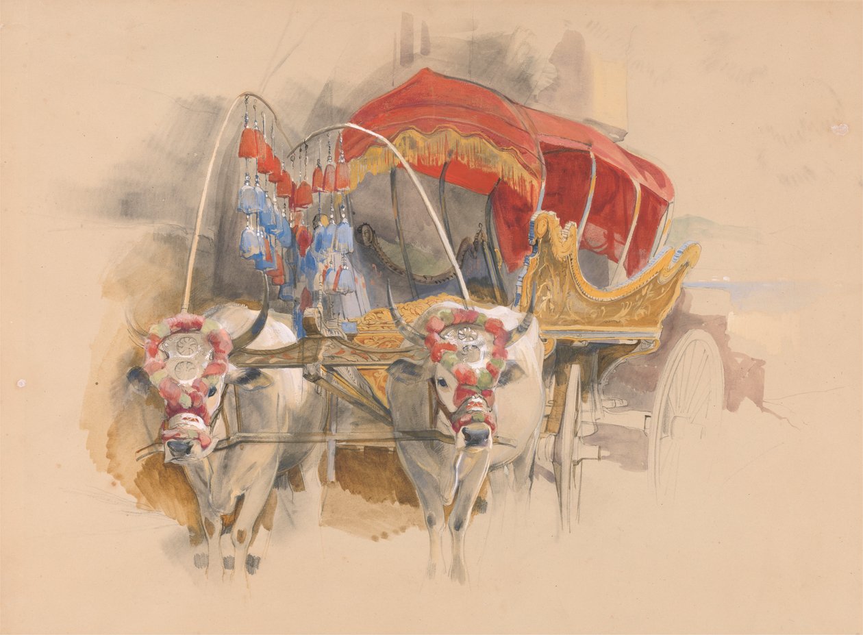 İki Beyaz Öküz Tarafından Çizilen Bir Türk Arabası, İstanbul by John Frederick Lewis