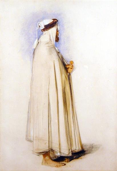 Bir Arap (kağıt üzerine kalem üzerine sulu boya) by John Frederick Lewis