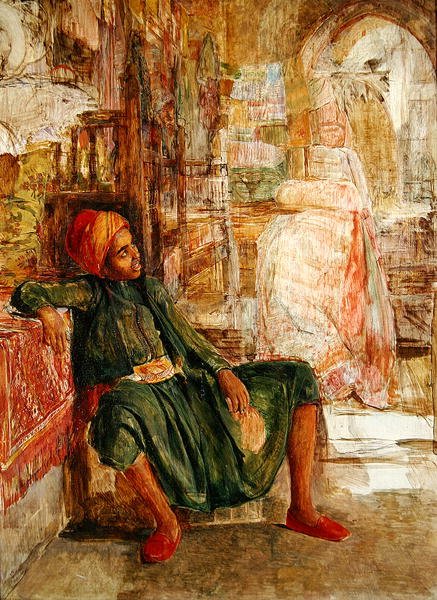 Abdul Hadi, Bir Portre Çalışması (panelde yağlı boya) by John Frederick Lewis