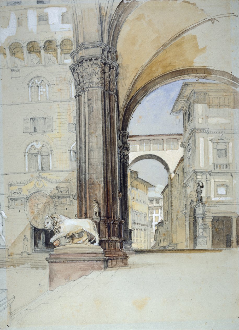 Floransa: Palazzo Vecchio ve Uffizi, c1820
