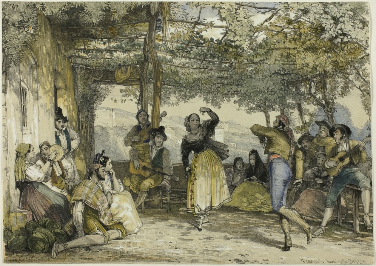 Bolero Dans Eden İspanyol Köylüler by John Frederick Lewis
