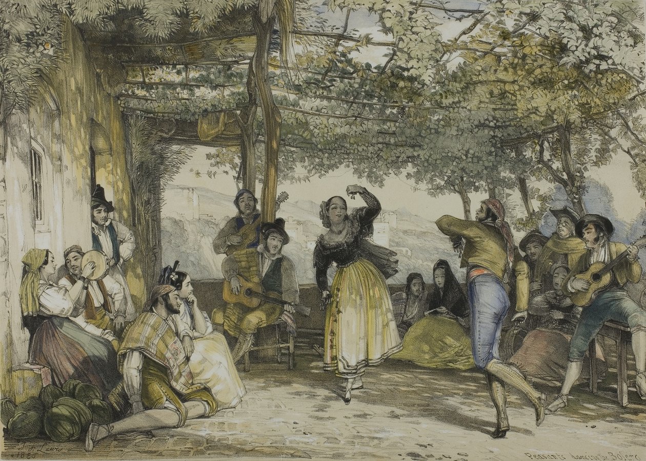 Bolero Dans Eden İspanyol Köylüler by John Frederick Lewis