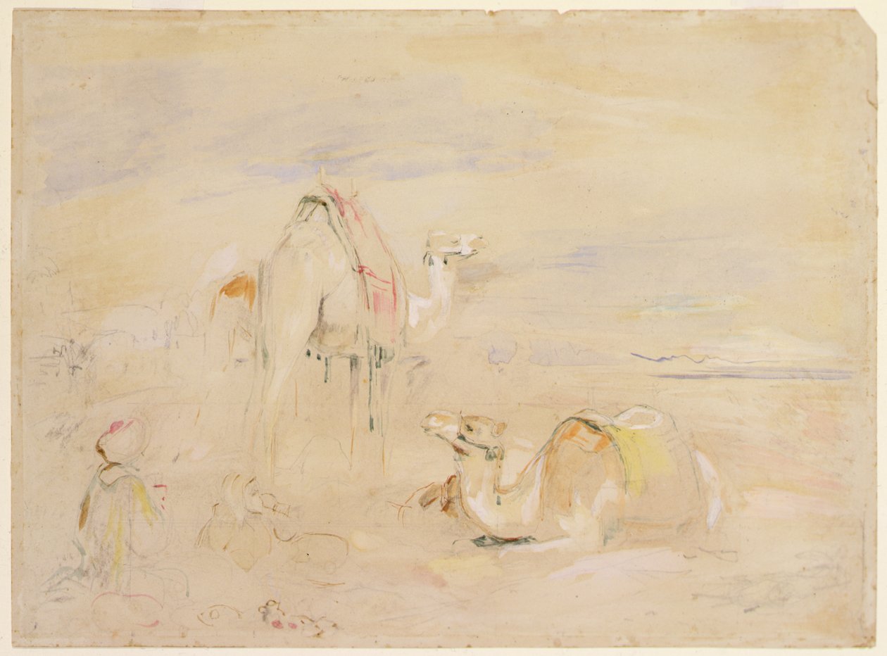 Çölde Durma Çalışması (kalem ve sulu boya) by John Frederick Lewis