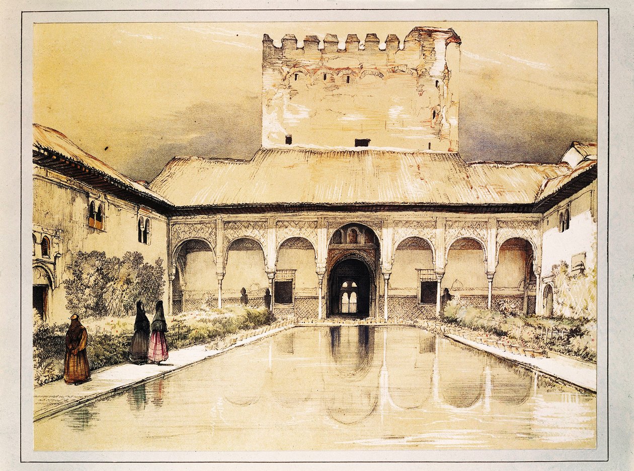Granada Alhambra, John Frederick Lewis tarafından renkli litografi by John Frederick Lewis