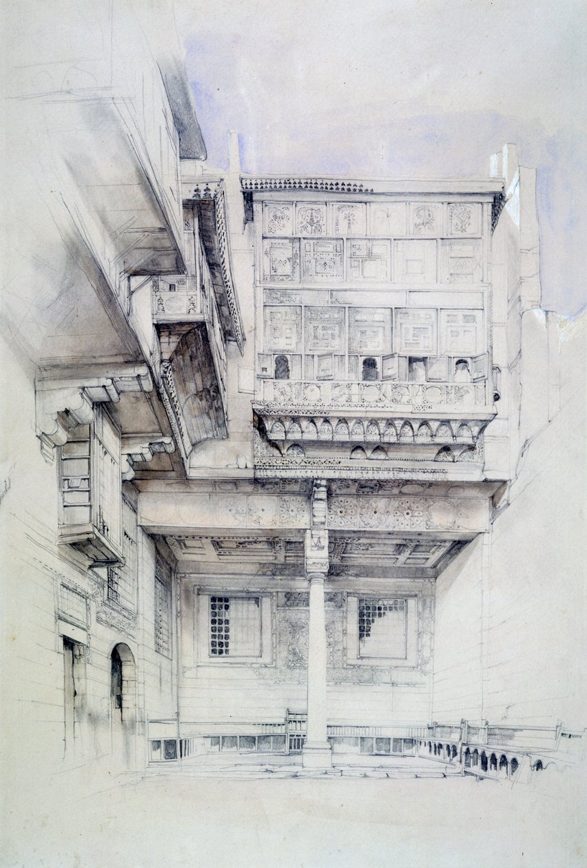 Sanatçı Evi Mahkemesi, Kahire, Mısır, 19. yüzyıl by John Frederick Lewis