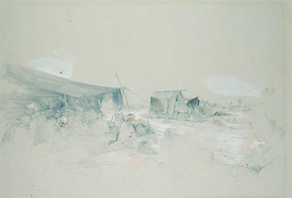 Sina Dağı Çölü (kağıt üzerine kalem ve guaj boya) by John Frederick Lewis