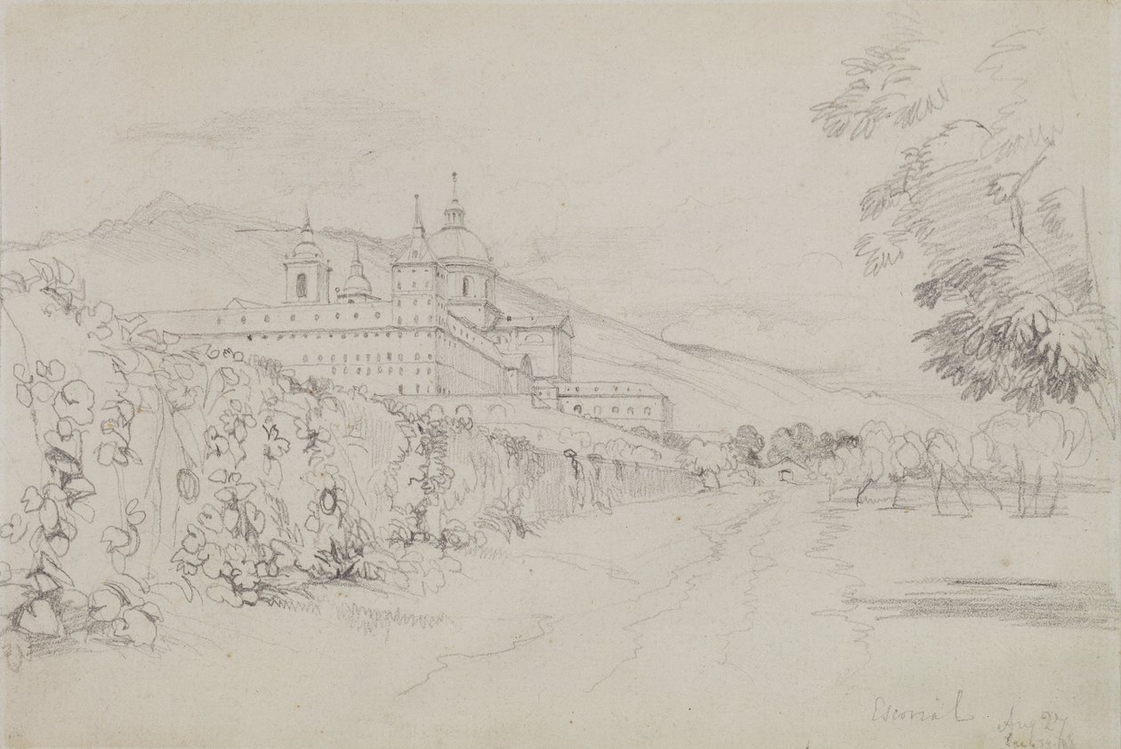 Escorial, Madrid, 1832 (kalem) by John Frederick Lewis