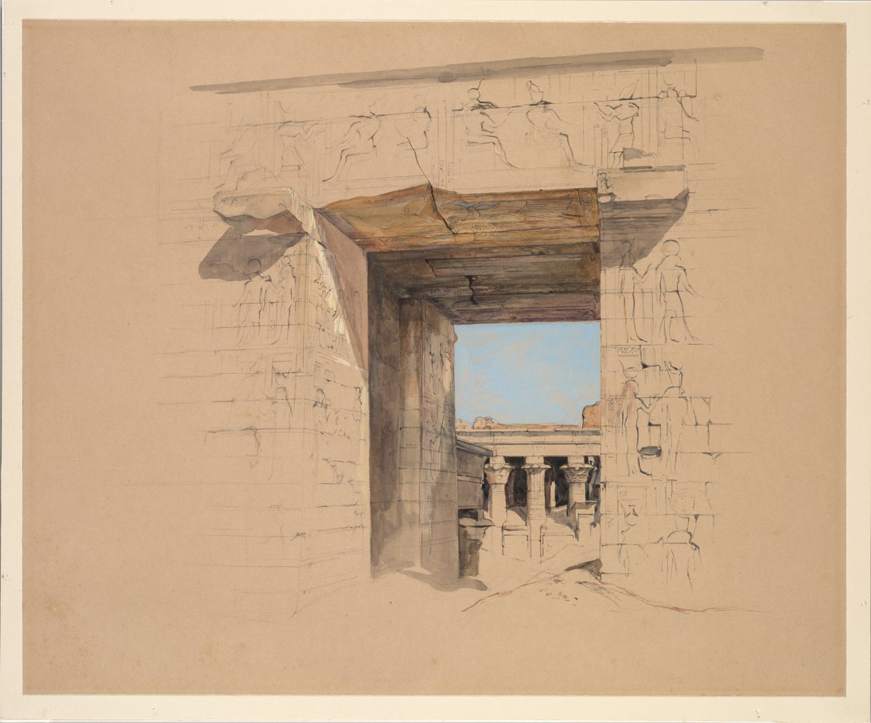 Edfu Tapınağı: Pilonun Kapısı by John Frederick Lewis