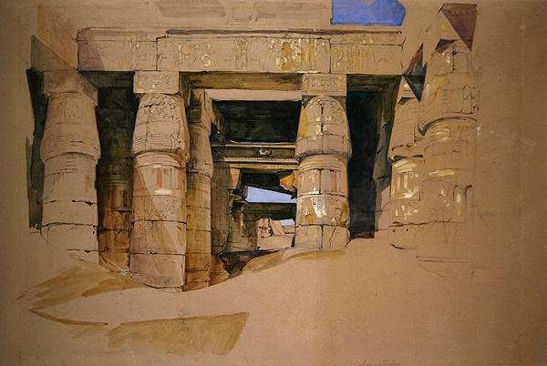 İsis Tapınağı (kağıt üzerine kalem ve sulu boya) by John Frederick Lewis