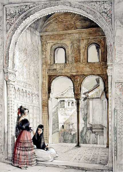 Elhamra Eskizlerinden ve Çizimlerinden Elçiler Salonundaki Pencere, 1835 by John Frederick Lewis