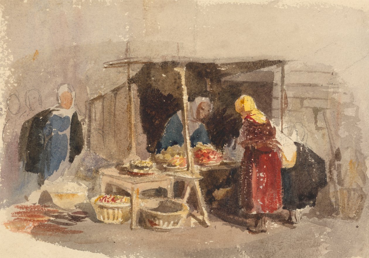 Bir Pazarda Bir Meyve Tezgahı by John Frederick Tayler