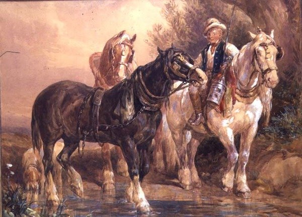 Oğlan ve Araba Atları by John Frederick Tayler