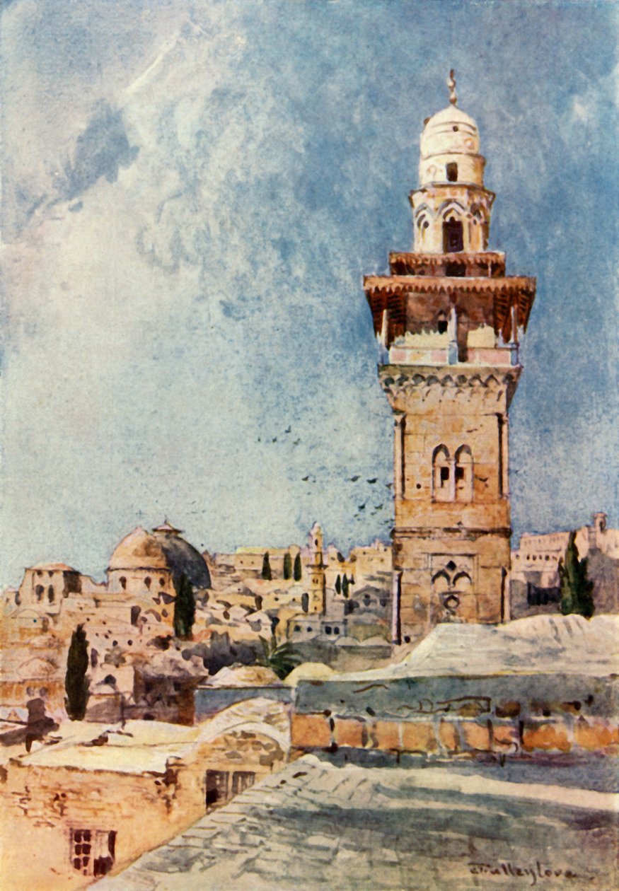 Tapınak Alanının Kuzey-Batı Köşesinde Bir Minare, 1902. by John Fulleylove