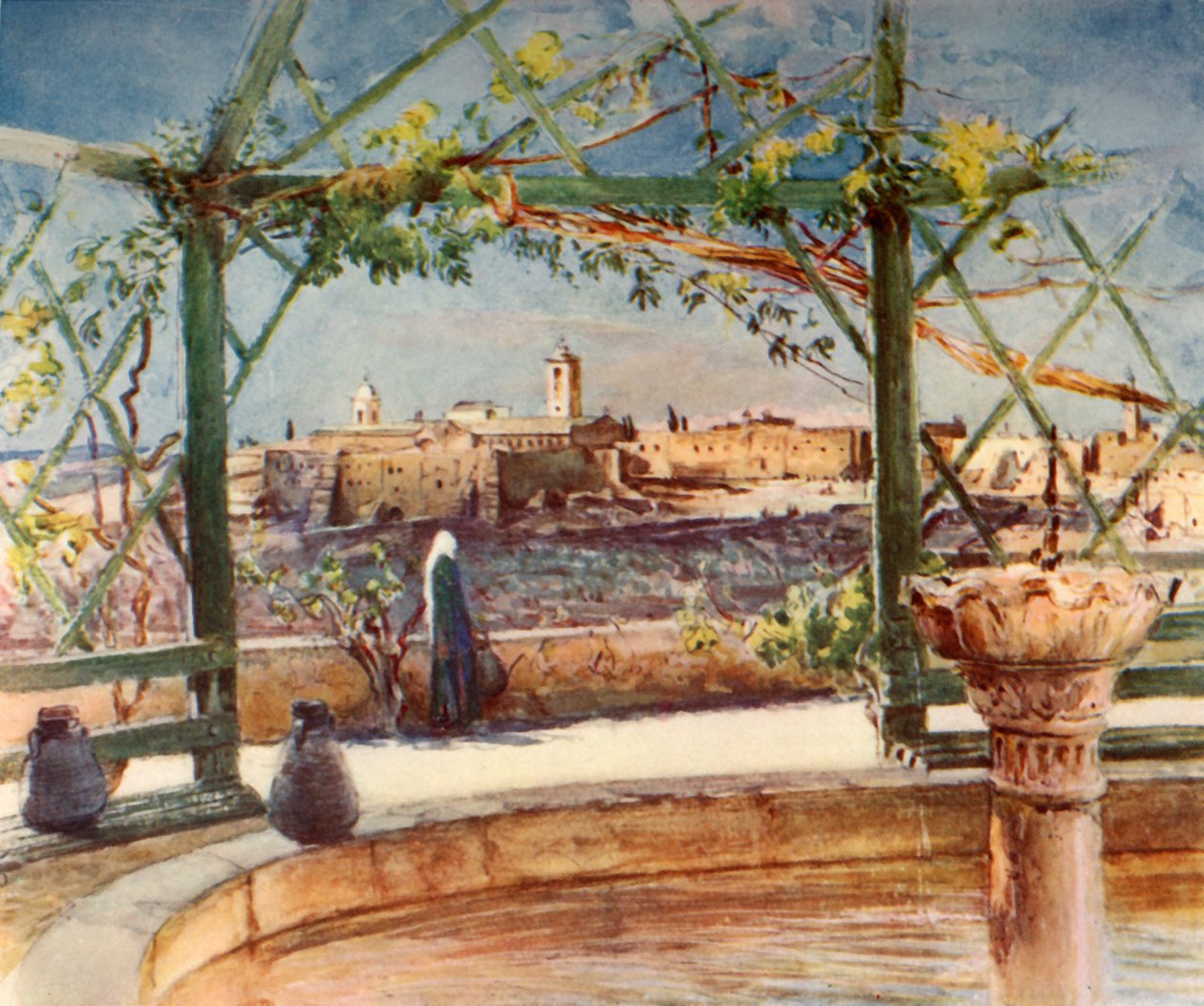 Karşı Tepedeki Bahçeden Beytüllahim'deki Doğuş Kilisesi, 1902. by John Fulleylove