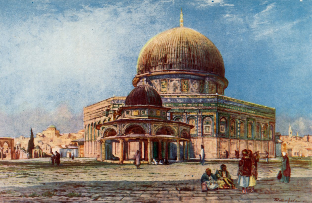 Kubbet Zinciri Kubbet Es Silseleh ile Kaya Kubbesi, 1902. by John Fulleylove