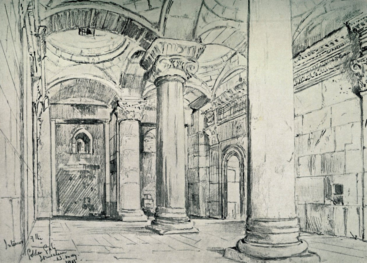 Kudüs - Altın veya Güzel Kapının İçi, 1902. by John Fulleylove
