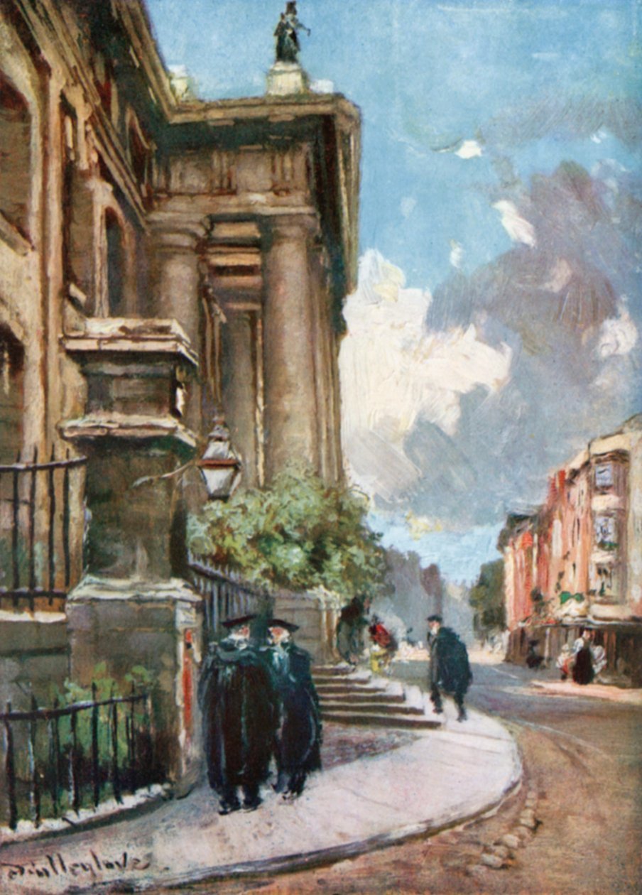 The Clarendon Building, Broad Street (renkli litografi) by John Fulleylove