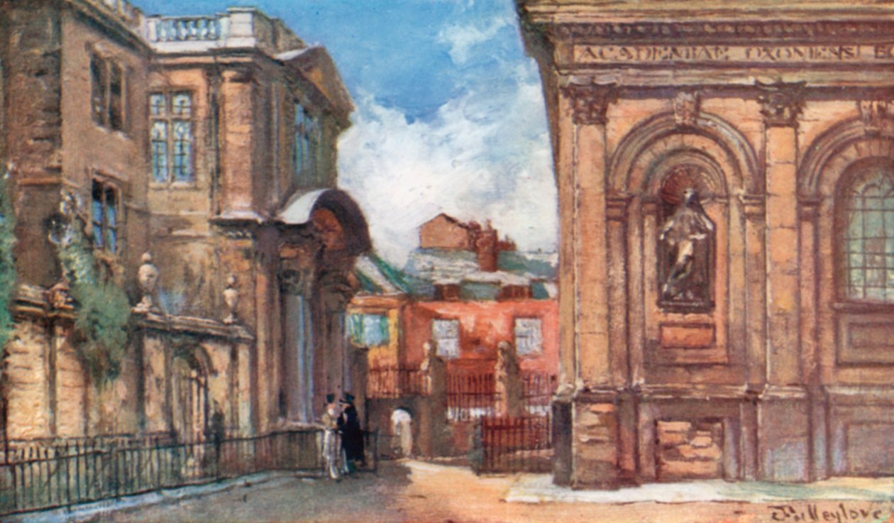 Eski Ashmolean Müzesi ve Sheldonian Tiyatrosu (renkli lito) by John Fulleylove