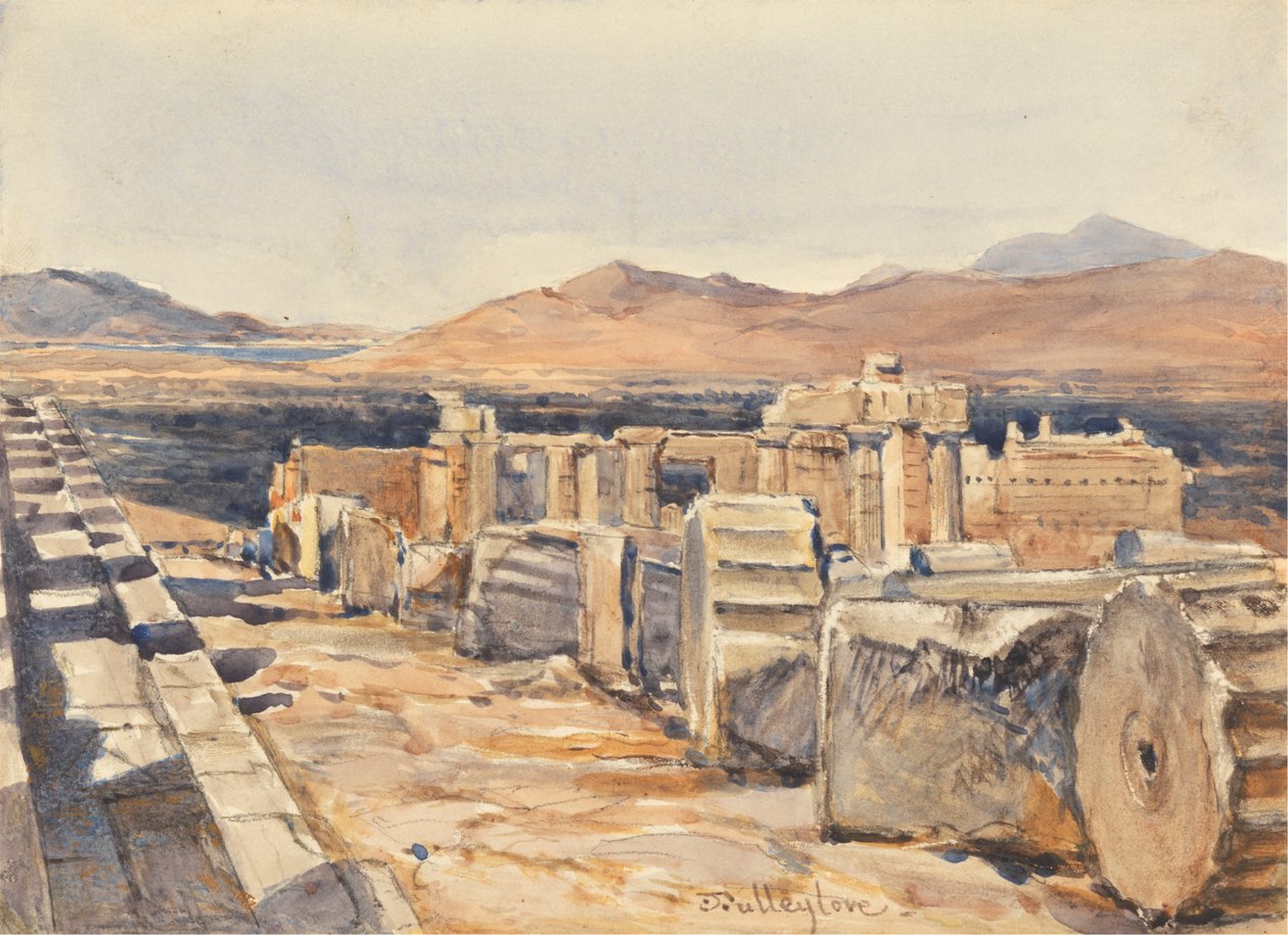 Parthenon Stylobate'nin Kuzey Kenarından Propylaea, Atina by John Fulleylove