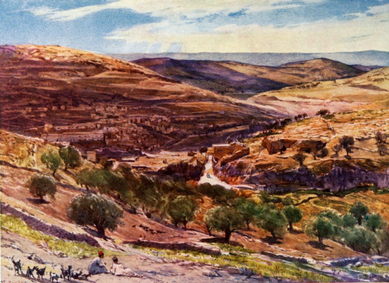 Hücum Tepesi ile Hinnom Vadisi, 1902. by John Fulleylove