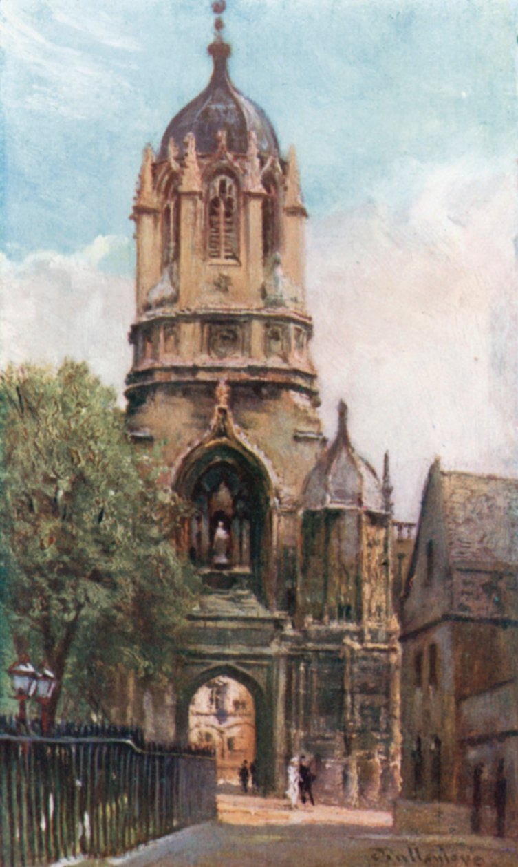Tom Tower, Christ Church College (renkli lito) by John Fulleylove