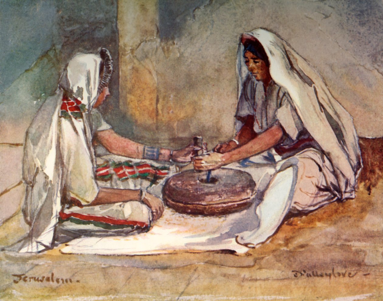 El Değirmeninde Taş Eden İki Kadın, 1902. by John Fulleylove